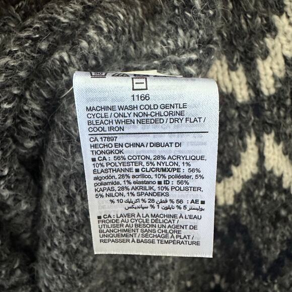 Old Navy Fair Isle Sweater Dress Size XXL Gray Knit Long Sleeve Cowl Turtleneck - Picture 12 of 13